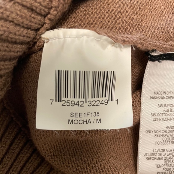 BCBGMAXAZRIA Cowl Neck Off-the-Shoulder Knit Minidress | Women's Size M - Picture 12 of 12